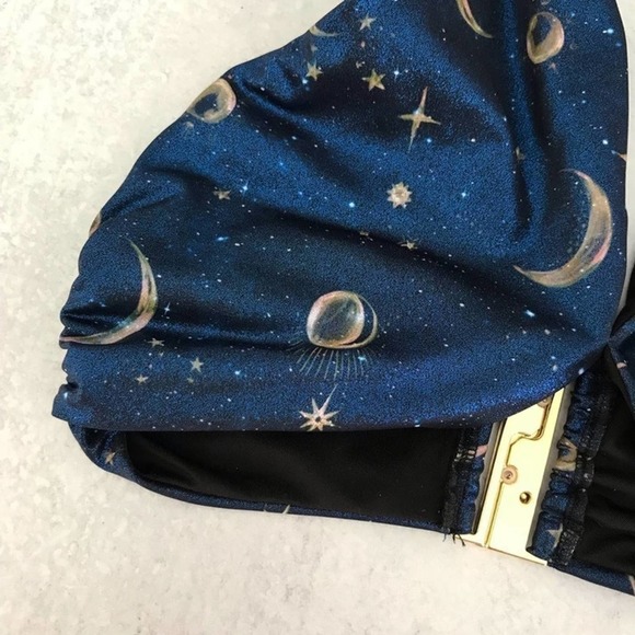 Beach Riot Jessica Bikini Top Gold Celestial - Picture 3 of 5